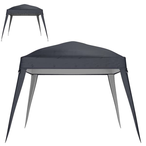 Rootz Pavilion Udskiftningstak - Haveteltafdækning - Tarpaulin baldakin - UPF50+ beskyttelse - 3x3m base, 2,4x2,4 m top - Grå Oxford stof