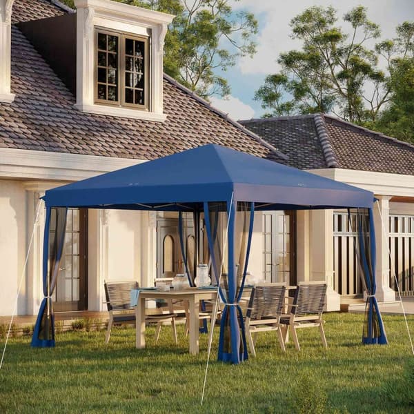 Rootz Pop -Up Barnum Tonnelle - Taitettava siirtomaa -tyyli - huvimajapaviljonki - hyttyssuojaus - 2,95m x 2,95m x 2,60m