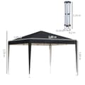 Miniatyrbillede 3 af 10: Rootz Pavilion Pop -Up Folding Pavilion - Garden Tent - Party Telt - UV -beskyttelse - 2,95 m x 2,95 m x 2,55 m stål+Oxford stof sort