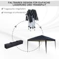 Miniatyrbillede 5 af 10: Rootz Pavilion Pop -Up Folding Pavilion - Garden Tent - Party Telt - UV -beskyttelse - 2,95 m x 2,95 m x 2,55 m stål+Oxford stof sort