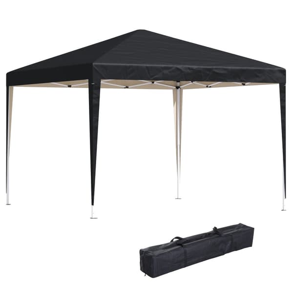 Rootz Pavilion Pop -Up Folding Pavilion - Garden Tent - Party Telt - UV -beskyttelse - 2,95 m x 2,95 m x 2,55 m stål+Oxford stof sort