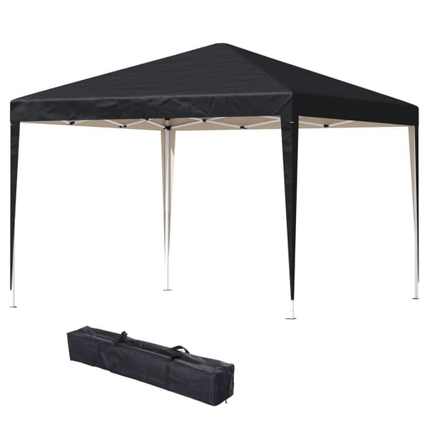 Rootz Pavilion Pop -Up Folding Pavilion - Garden Tent - Party Telt - UV -beskyttelse - 2,95 m x 2,95 m x 2,55 m stål+Oxford stof sort
