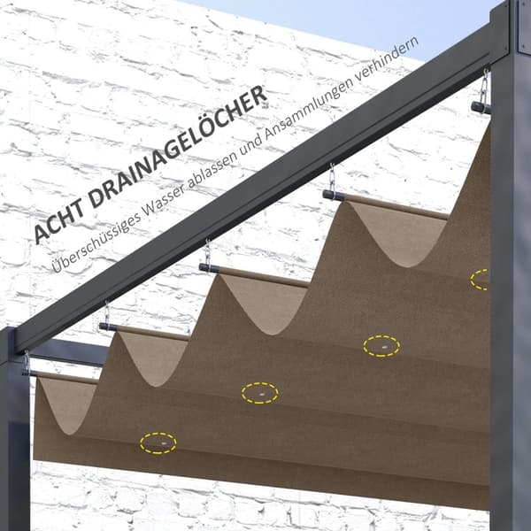 Rootz -paviljongin vaihtokatto - Pergola -katos - UV -suoja - helppo kokoonpano - polyesterikangas - 286 cm x 245 cm