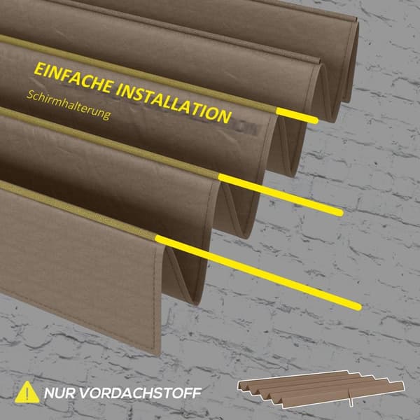 Rootz -paviljongin vaihtokatto - Pergola -katos - UV -suoja - helppo kokoonpano - polyesterikangas - 286 cm x 245 cm