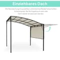 Miniatyrbillede 4 af 10: Rootz Pavilion med sammenfoldelig tag - Terrasse baldakin - Udendørs husly - Sol & regnbeskyttelse - 300 cm x 250 cm x 200-250 cm - Hvid