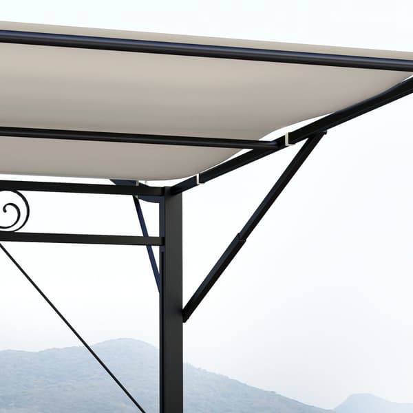 Rootz Pavilion med sammenfoldelig tag - Terrasse baldakin - Udendørs husly - Sol & regnbeskyttelse - 300 cm x 250 cm x 200-250 cm - Hvid