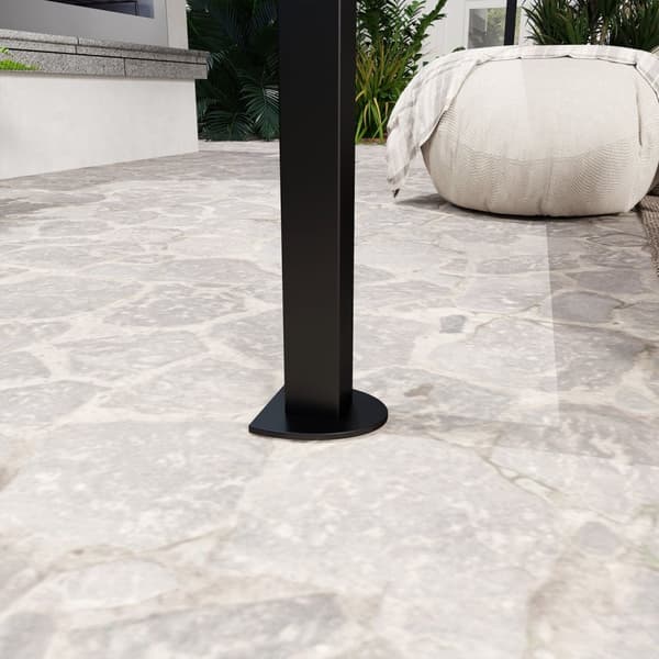 Rootz Pavilion med sammenfoldelig tag - Terrasse baldakin - Udendørs husly - Sol & regnbeskyttelse - 300 cm x 250 cm x 200-250 cm - Hvid