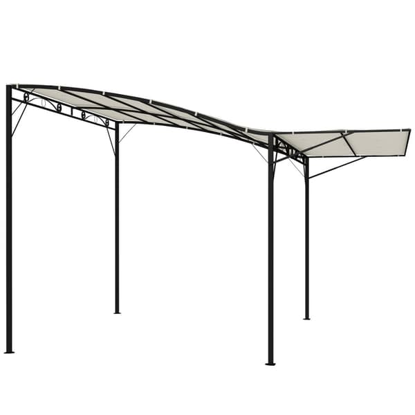 Rootz Pavilion med sammenfoldelig tag - Terrasse baldakin - Udendørs husly - Sol & regnbeskyttelse - 300 cm x 250 cm x 200-250 cm - Hvid