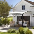 Miniatyrbillede 2 af 10: Rootz Pavilion med sammenfoldelig tag - Terrasse baldakin - Udendørs husly - Sol & regnbeskyttelse - 300 cm x 250 cm x 200-250 cm - Hvid
