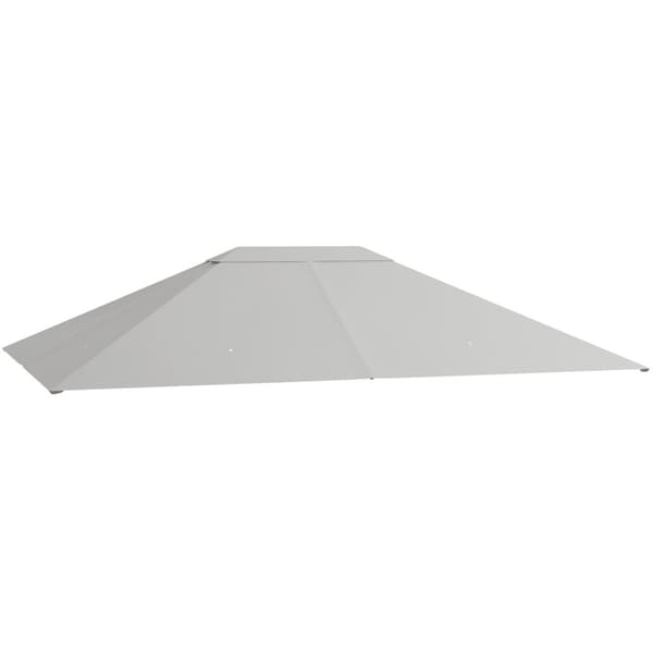 Rootz Pavilion ersättnings tak - Baldachin -täckning - väderbeständig tak - UV -skydd, 397x297cm, grå