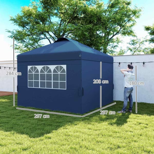 Rootz Pop -Up Foldble Party Tent - Event Tent - Gazebo Canopy - UV30+ Protection - 297cm x 297cm x 284 cm