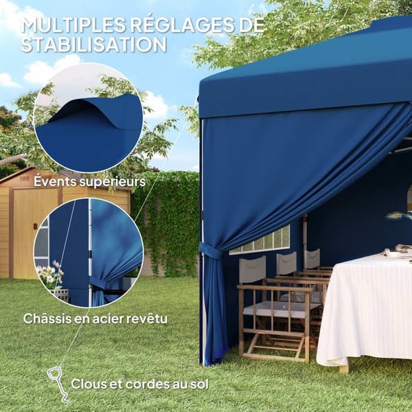 Rootz Pop -Up Foldble Party Tent - Event Tent - Gazebo Canopy - UV30+ Protection - 297cm x 297cm x 284 cm