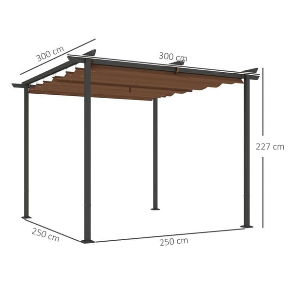 Rootz Pergola Garden Outdoor Canopy - Paviljonki - UV -suojaus - UPF30+ - 300X300X227cm