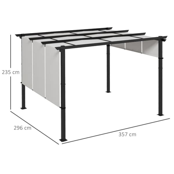 Rootz Pergola liukuvilla kankailla - auringonvarjostin - ulkokatos - säänkestävä metalli - 3,5m x 3m x 2,35 metriä