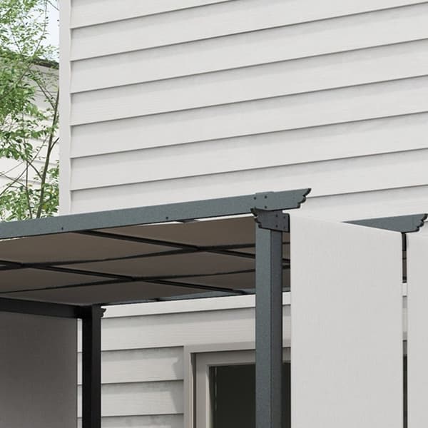 Rootz Pergola liukuvilla kankailla - auringonvarjostin - ulkokatos - säänkestävä metalli - 3,5m x 3m x 2,35 metriä
