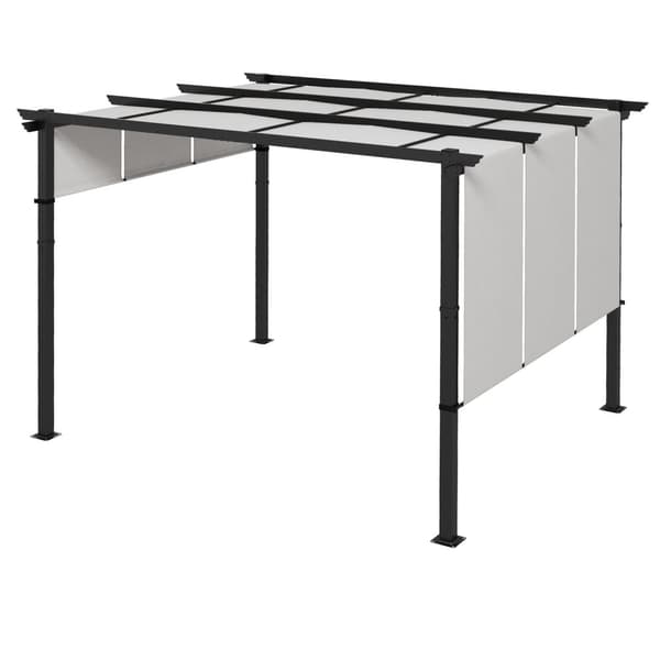 Rootz Pergola liukuvilla kankailla - auringonvarjostin - ulkokatos - säänkestävä metalli - 3,5m x 3m x 2,35 metriä