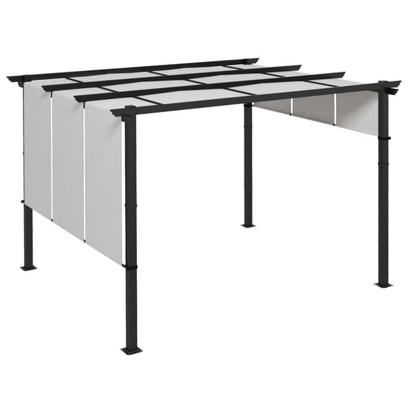 Rootz Pergola liukuvilla kankailla - auringonvarjostin - ulkokatos - säänkestävä metalli - 3,5m x 3m x 2,35 metriä