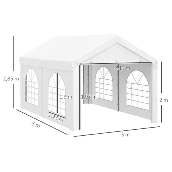 Rootz Reception Tent Pavilion - Telt Barnum - Tagtelt - Holdbart materialer - 500 cm x 300 cm x 285 cm