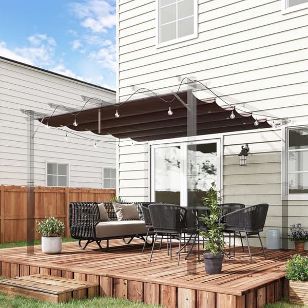 Rootz -tagdækning til udtrækkelig pavillon - Pergola -dækning - baldakinedæksel - Solbeskyttelse - 250 cm x 255 cm