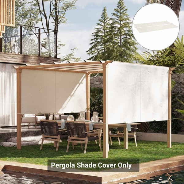 Rootz -udskiftningstak til udtræk pergola - pergola baldakin - skygge dækning - holdbar polyester - 500 cm x 237 cm - ideel til 3x3m strukturer