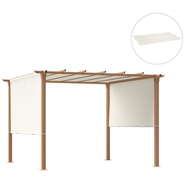 Rootz -udskiftningstak til udtræk pergola - pergola baldakin - skygge dækning - holdbar polyester - 500 cm x 237 cm - ideel til 3x3m strukturer