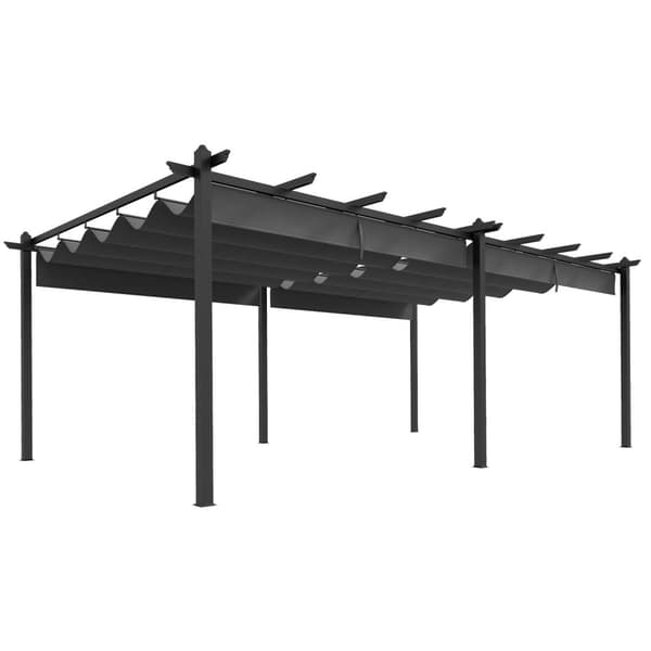 Rootz glidende pavillon pergola - Terrace Shade - Garden Shelter - UV Resistent - 597 cm x 358 cm x 223 cm