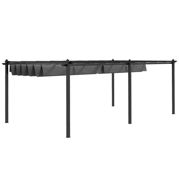 Rootz glidende pavillon pergola - Terrace Shade - Garden Shelter - UV Resistent - 597 cm x 358 cm x 223 cm