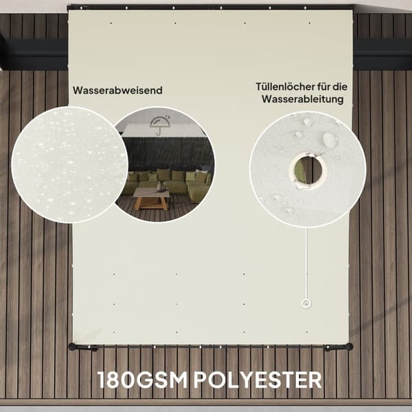 Rootzin seinälle kiinnitetty puutarha pergola - paviljonki - ulkosävarjarakenne - vedenkestävä - 248 cm x 298 cm x 200/250 cm - parantavat ulkona