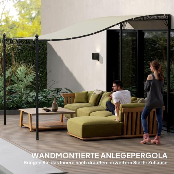 Rootzin seinälle kiinnitetty puutarha pergola - paviljonki - ulkosävarjarakenne - vedenkestävä - 248 cm x 298 cm x 200/250 cm - parantavat ulkona
