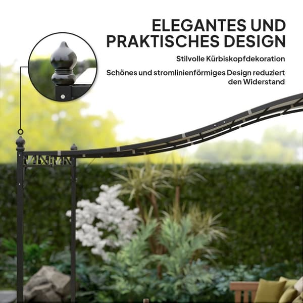 Rootzin seinälle kiinnitetty puutarha pergola - paviljonki - ulkosävarjarakenne - vedenkestävä - 248 cm x 298 cm x 200/250 cm - parantavat ulkona