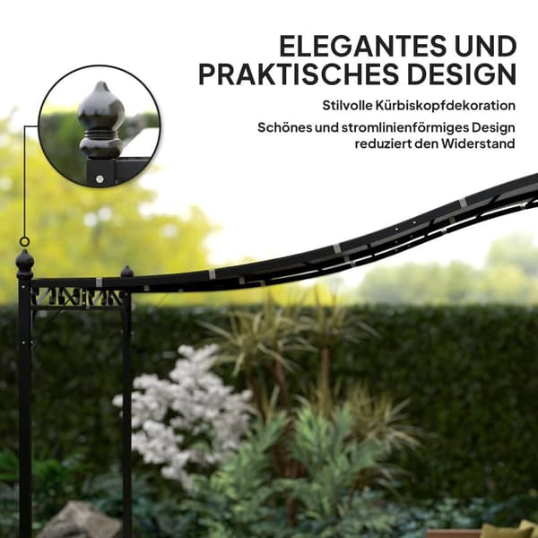 Rootzin seinälle kiinnitetty puutarha Pergola - Paviljonki - ulkoilmavartija - vedenkestävä - 248x298x200/250 cm - ihanteellinen terassille