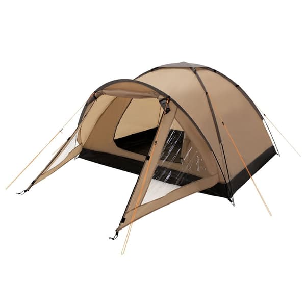 ECD Germany Campingtält för 3 personer 210x180x120 cm khaki/beige-grå, familjetält lätt, vatten- och vindtätt, kupoltält med låsbar vindslucka,