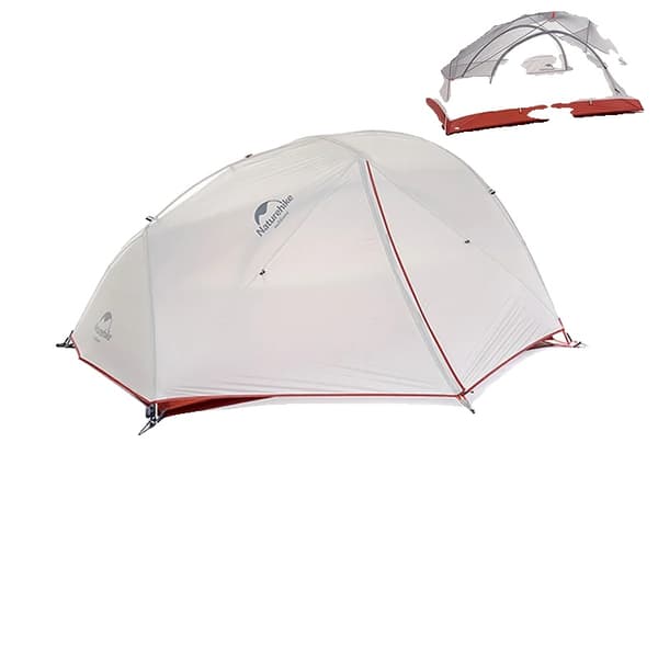 Campingtelt, Ultralyddesign, Vandtæt til 4 sæsoner,20D - Grå