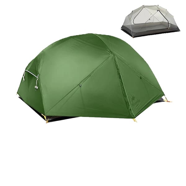 Ultralight rygsækstelt, 2 personers kapacitet, 20D vandtæt stof,210T - Skov