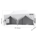 Miniatyrbillede 2 af 2: Pop Up Telt, Holdbart Poly Bomuld, Robust Rustfrit Stålramme,10x20ft Hvid