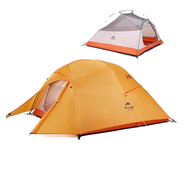 Campingtält, Ultralätt, Dubbellager,UP3 210T-Orange