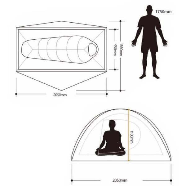 1 personstält - Ultra Light - 20D Nylon