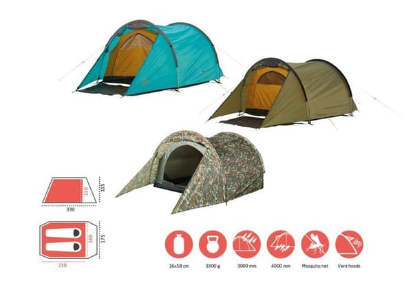 Grand canyon campingtält - 30921004 - Robson 2, tunneltält (2 personer), olika färger