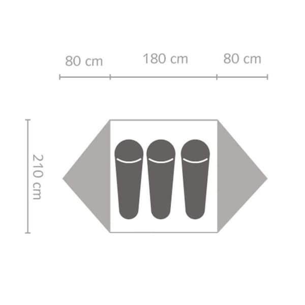 Kupoltält - Salewa - Latitude III - 3 platser - Vattentät 3000 mm - Mått 340x210 cm