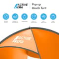 Miniatyrbild 2 av 4: Active Era Deployable Pop Up Beach tält, UV-solskydd UPF 50+, 2-3 personer, med bärväska och stakar - Orange