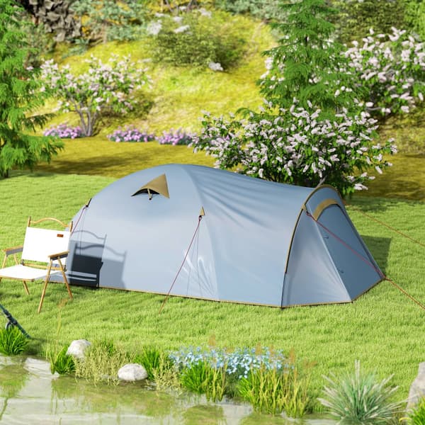 Campingtelt, 3.45Lx2.4Bx1.3H m, Lyseblå