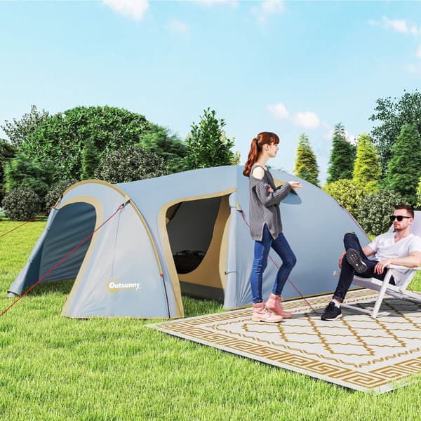Campingtelt, 3.45Lx2.4Bx1.3H m, Lyseblå