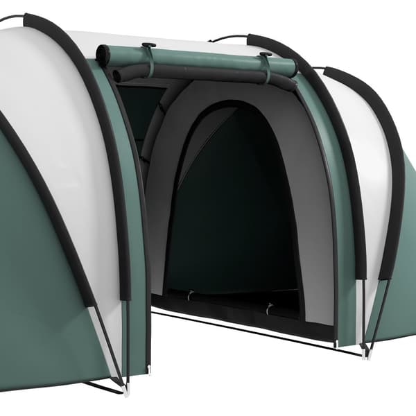 Campingtält, 450x220x180 cm, Mörkgrön