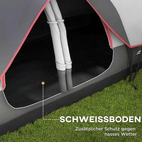 Campingtält, 450x215x180 cm, Grå