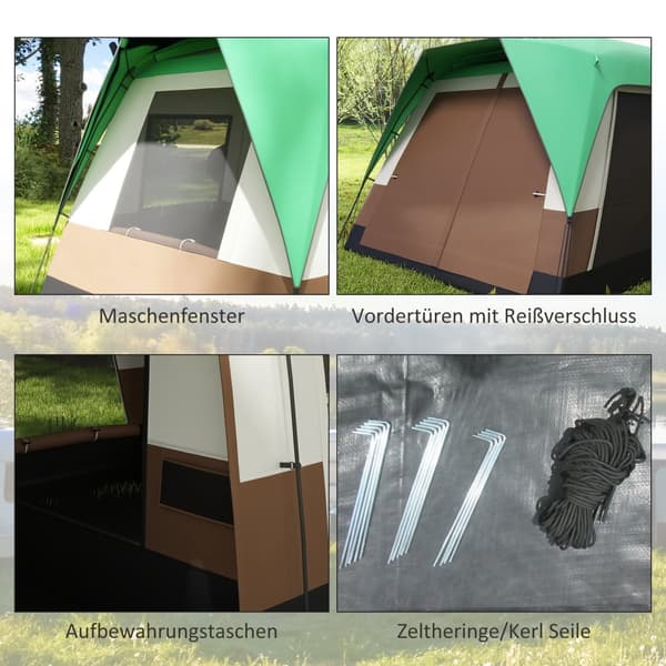 Grupptält, 4.90x3.05x2.25 m, Grön