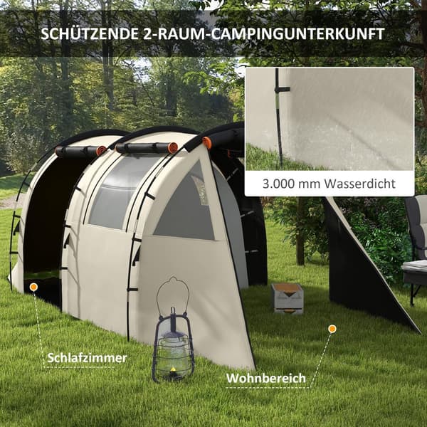 Tunneliteltta, 460x230x180 cm, Khaki