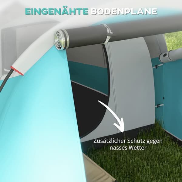Tunneliteltta, 5 hengelle, 460P x 260L x 190K cm, sininen