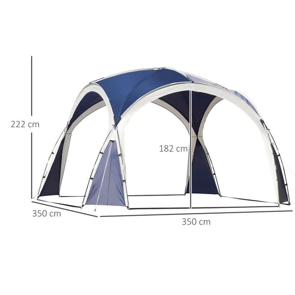 Dome tält, 3.5x3.5x2.22m, Blå