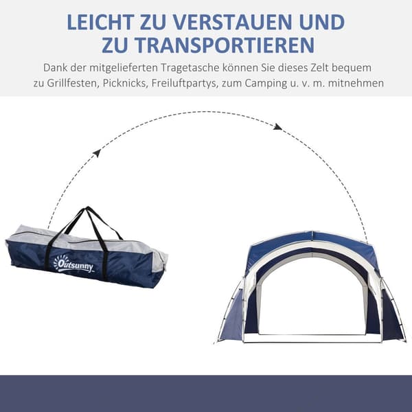 Dome tält, 3.5x3.5x2.22m, Blå