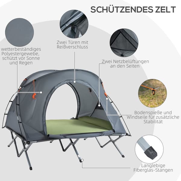 Dome Telt, Camping Seng, 200x146x159 cm, Grå